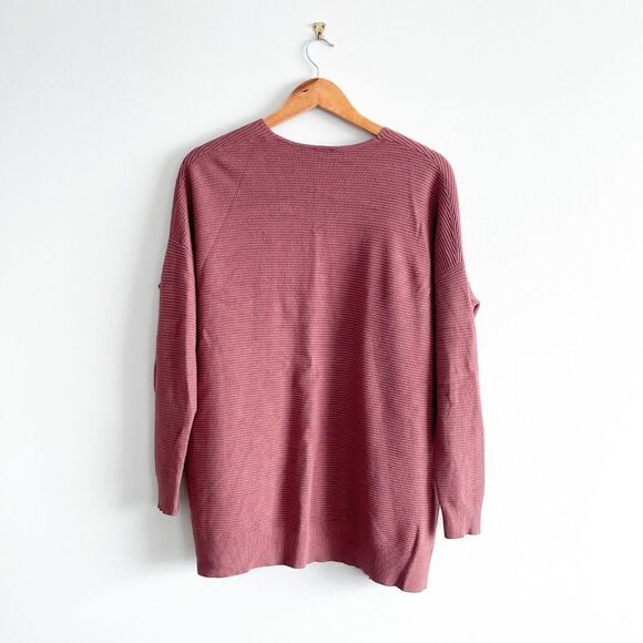 Simons Twik Women's Cardigan Open Knit Textured Long Sleeved Dusty Rose Size M - Picture 2 of 8